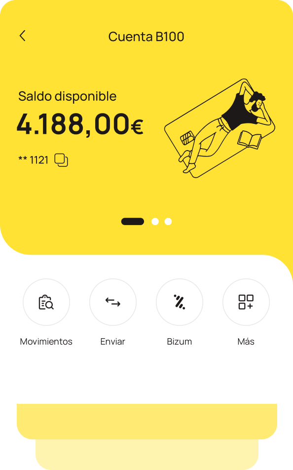 Captura de la cuenta B100 en nuestra APP