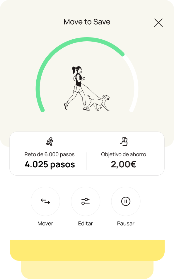 Captura de la APP de B100 en la pantalla Move to Save